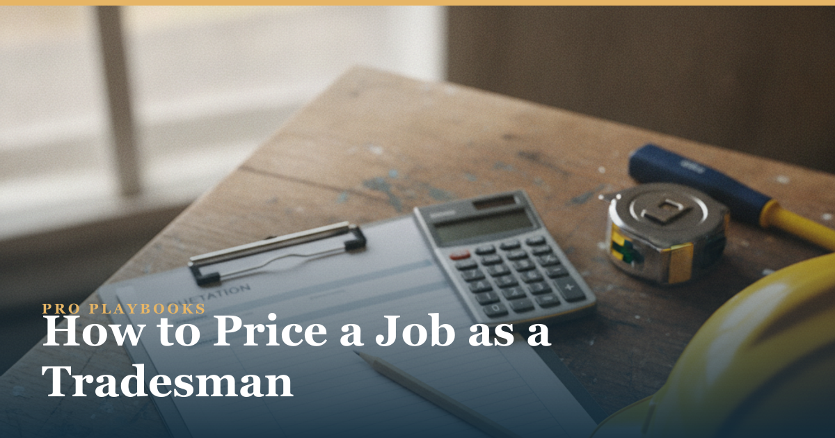 How to price a job as a tradesman, a UK guide to day rates, markup and quoting properly